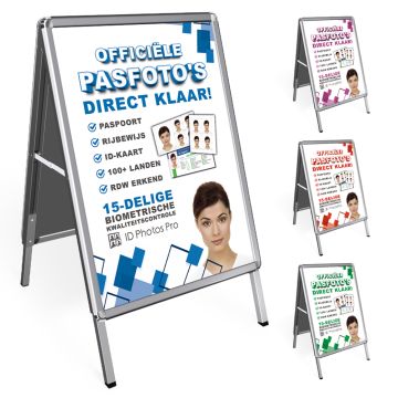 Sidewalk Sign A1 incl. Passport Photo Poster on 2 Sides – 59.4 x 84 cm