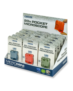 Carson Pocket microscope MicroMini 20x with UV and LED, 15-piece Display