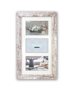 Zep Photo Frame V23106 Nelson 6 3Q White Wash for 3 Photos